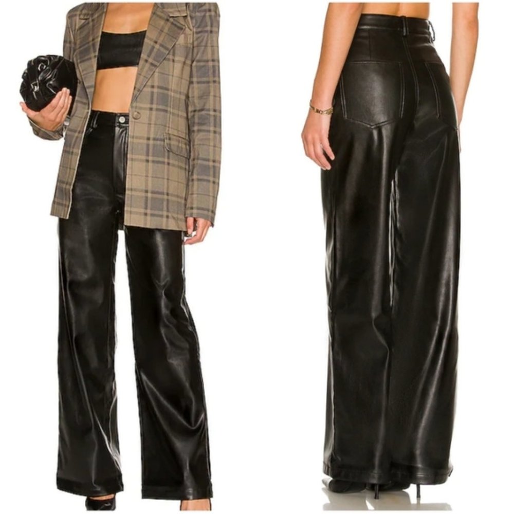 NWT WeWoreWhat Vegan Leather Pants/High Rise Dad Jean
